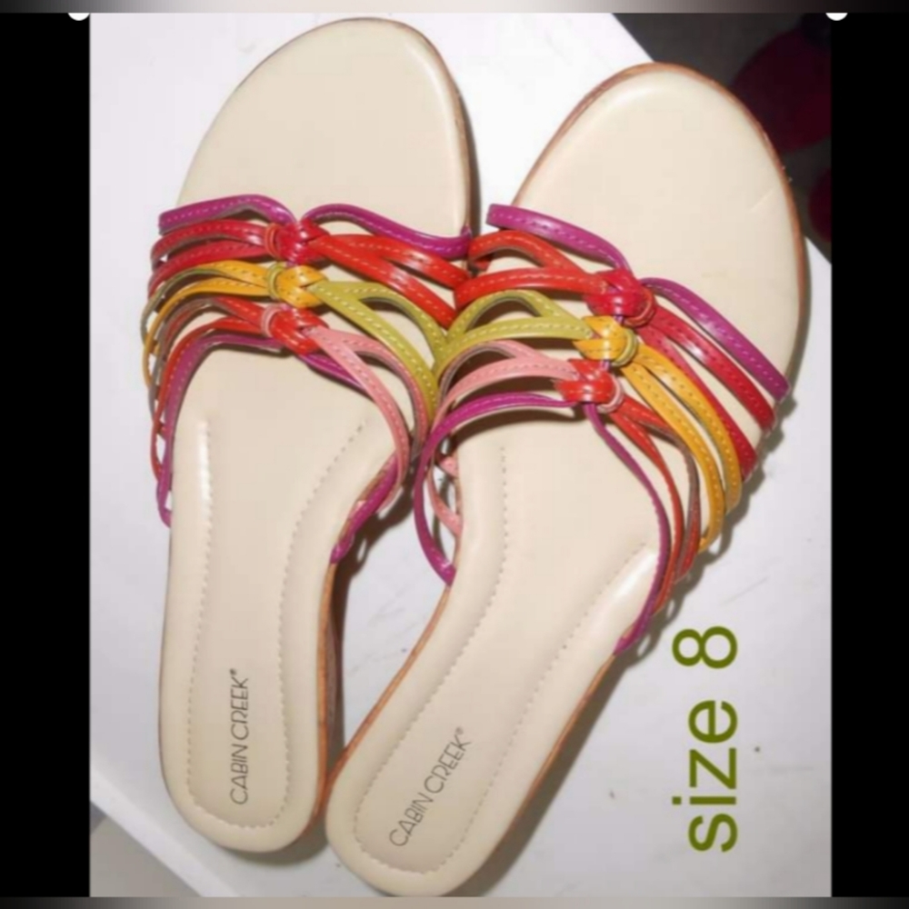 Colorful Straps Wedge Sandals